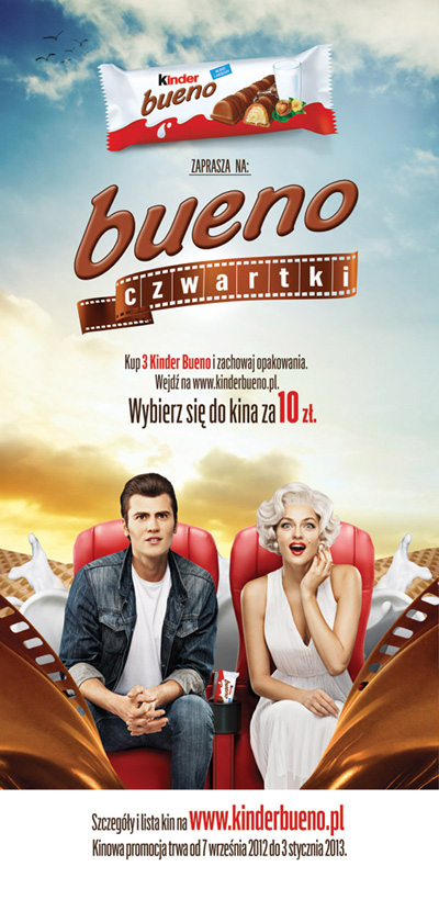 Wizualizacja akcji Kinder Bueno400 Czwartki z „Kinder Bueno” – bilety do kina za 10 zł!