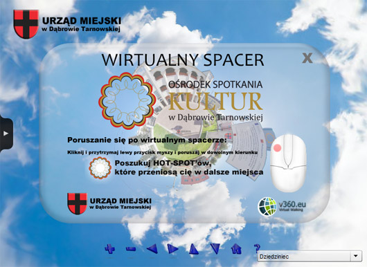 OSK DT 3D 530 Zapraszamy na wirtualne i realne spacery po Ośrodku Spotkania Kultur w Dąbrowie Tarnowskiej