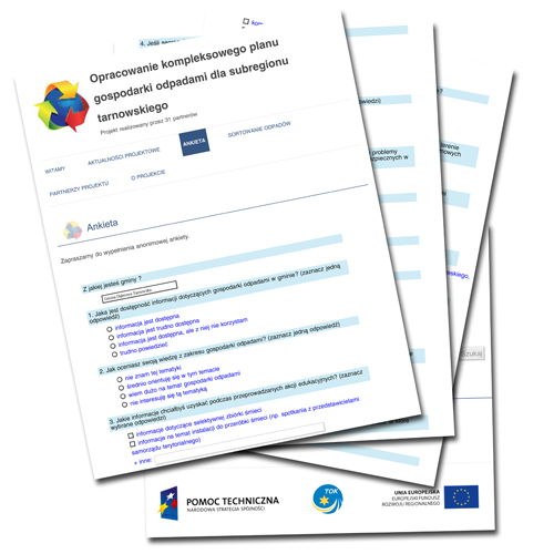 Ankieta   Opracowanie kompleksowego planu gospodarki odpadami dla subregionu jpg Ankieta dotycząca projektu „Opracowanie kompleksowego planu gospodarki odpadami dla subregionu tarnowskiego”