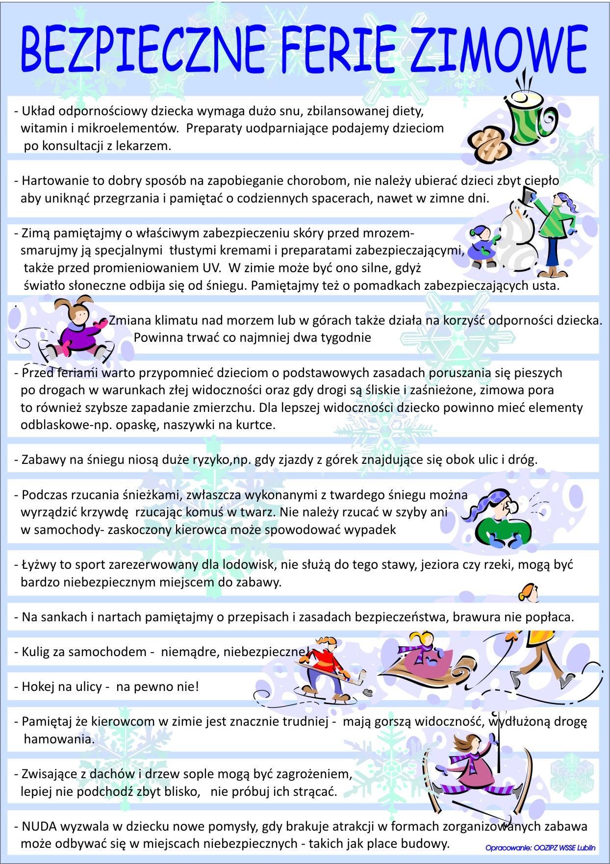 bezpieczneferie Bezpieczeństwo podstawą dobrej zabawy podczas ferii