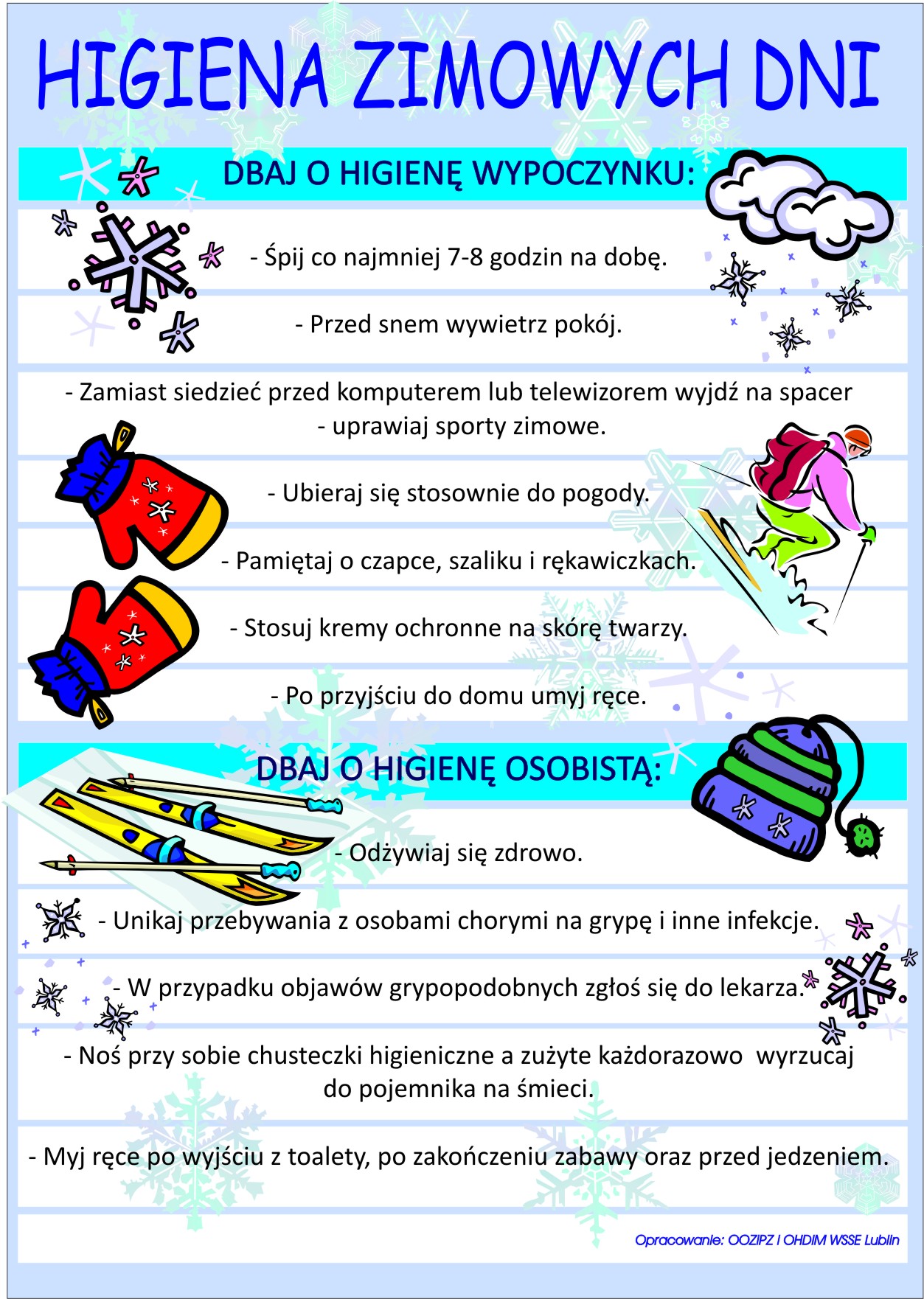 higieniczne ferie ulotka1 Bezpieczeństwo podstawą dobrej zabawy podczas ferii