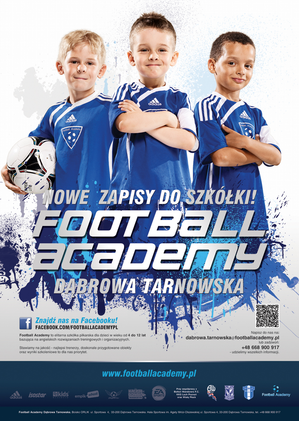 FootballAcademyDabrowaTarnowska 2014 plakat A2 Ruszyły nowe zapisy do Football Academy Dąbrowa Tarnowska