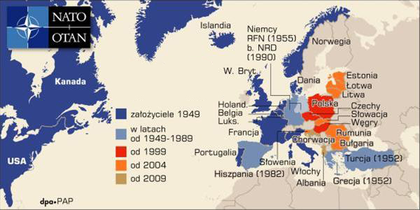 mapaNATO 15 lat Polski w NATO