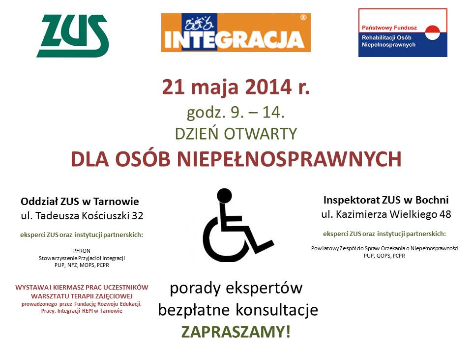 plakatNiepelZUS Dzień Otwarty dla Osób Niepełnosprawnych w ZUS