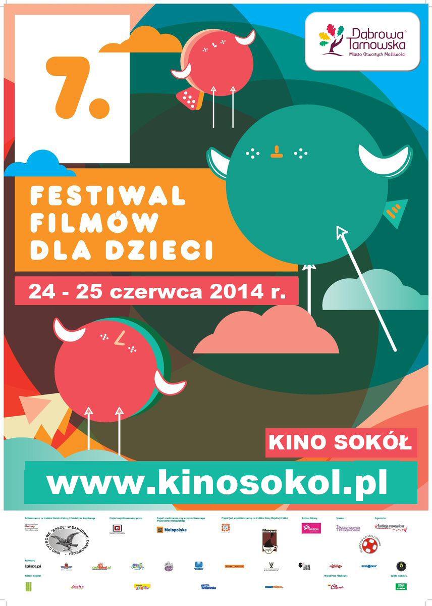 ZAPRASZAMY DO plakat dzieci ffdd Dąbrowa Tarnowska wśród miast Międzynarodowego Festiwalu Filmów dla Dzieci