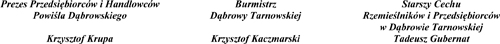 Przedsiebiorcy Burmistrz Cech podpisy Zapraszamy na spotkanie Samorządowców z Przedsiębiorcami, Handlowcami i Rzemieślnikami z terenu Powiśla Dąbrowskiego