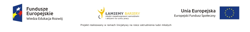 logotypy projekt lamiemy bariery Projekt stażowo szkoleniowy   „Łamiemy Bariery – młodzi niepełnosprawni samodzielni i aktywni na rynku pracy”
