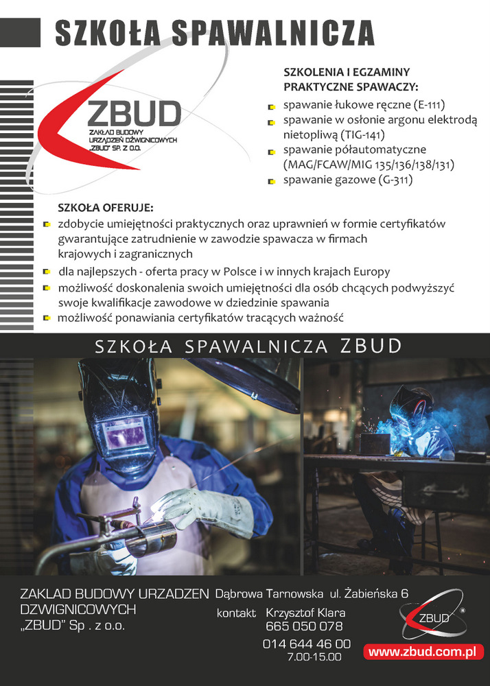 Szkola Spawalnicza ZBUD Dabrowa Tarnowska 1 Nowo otwarta Szkoła Spawania w ZBUD sp. z o.o.