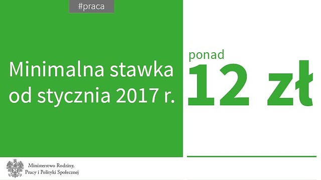 Minimalna stawka Zmiana minimalnej stawki godzinowej od 1 stycznia 2017 r.