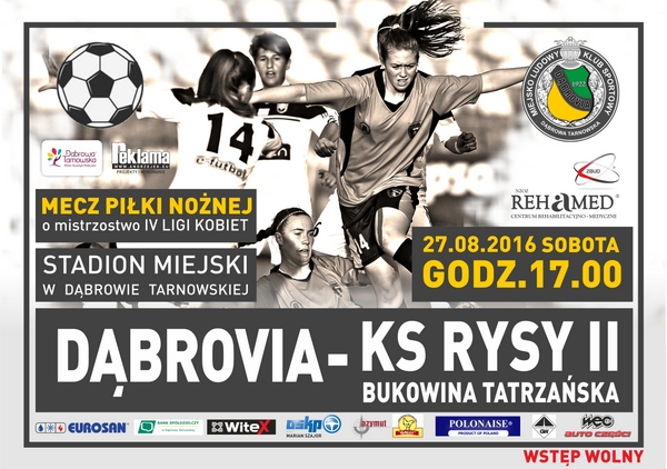 PLAKAT 2017 kobiety Już jutro historyczny debiut piłkarek „Dąbrovii”