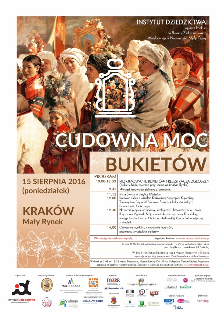bukiet2016 krakow 21.07 731x1024 Zapraszamy do udziału w VII edycji “Cudownej Mocy Bukietów” 15 sierpnia 2016!