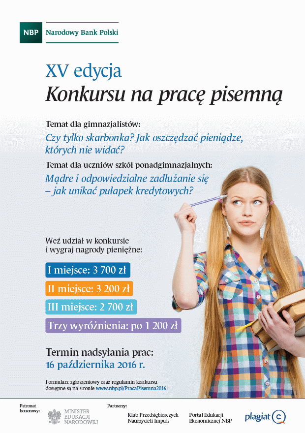 praca pisemna big Startuje konkurs Narodowego Banku Polskiego przeznaczony dla młodzieży