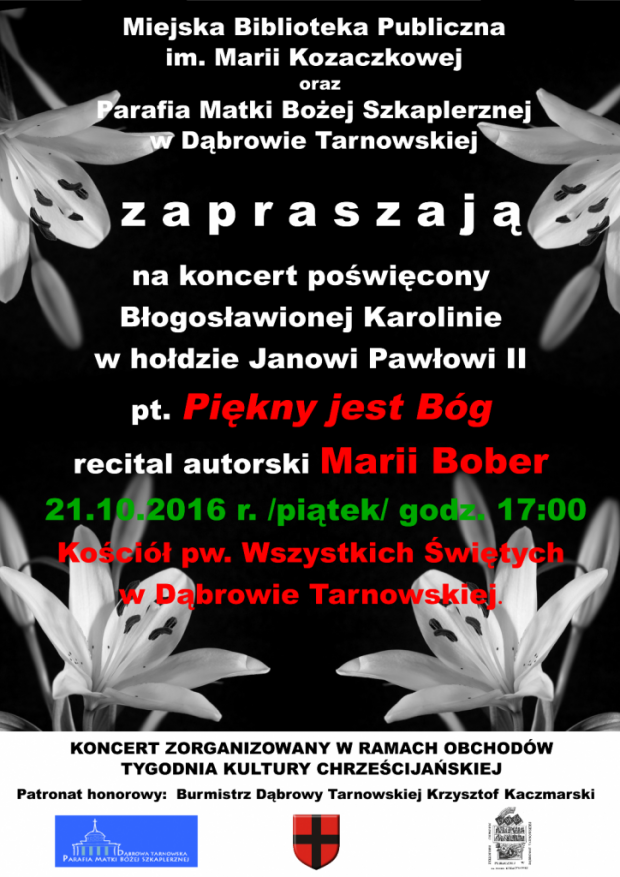Koncert Karolina 620x877 Muzyka w Tygodniu Kultury Chrześcijańskiej – recital Marii Bober