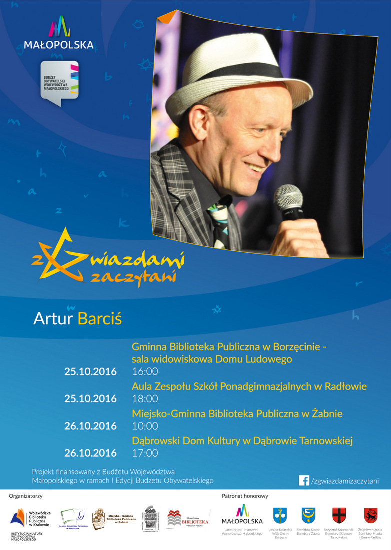 plakat autor2 Z gwiazdami zaczytani   zaproszenie na spotkanie z Arturem Barcisiem