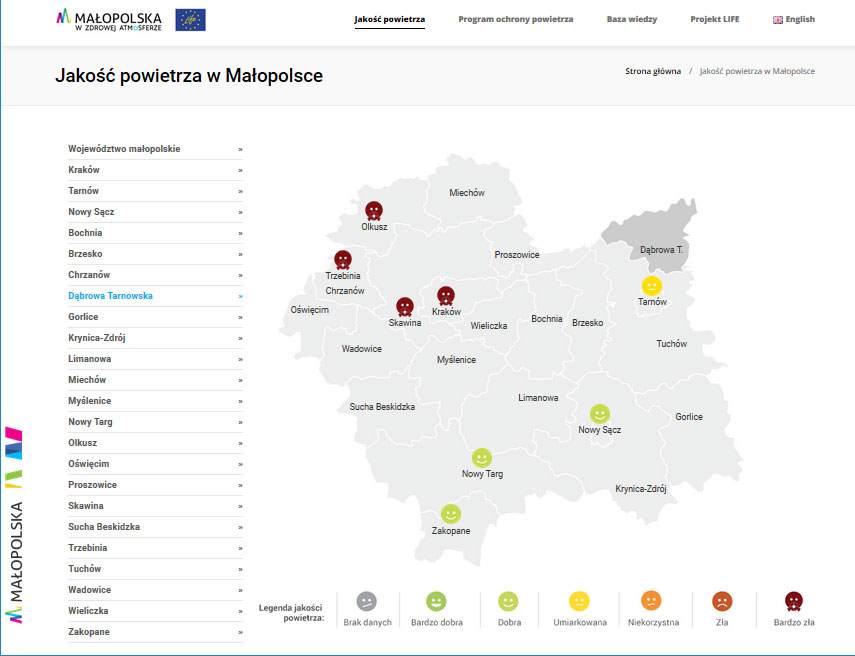 Zanieczyszczenie powietrza Malopolska 1 Ostrzeżenie o zanieczyszczeniu powietrza