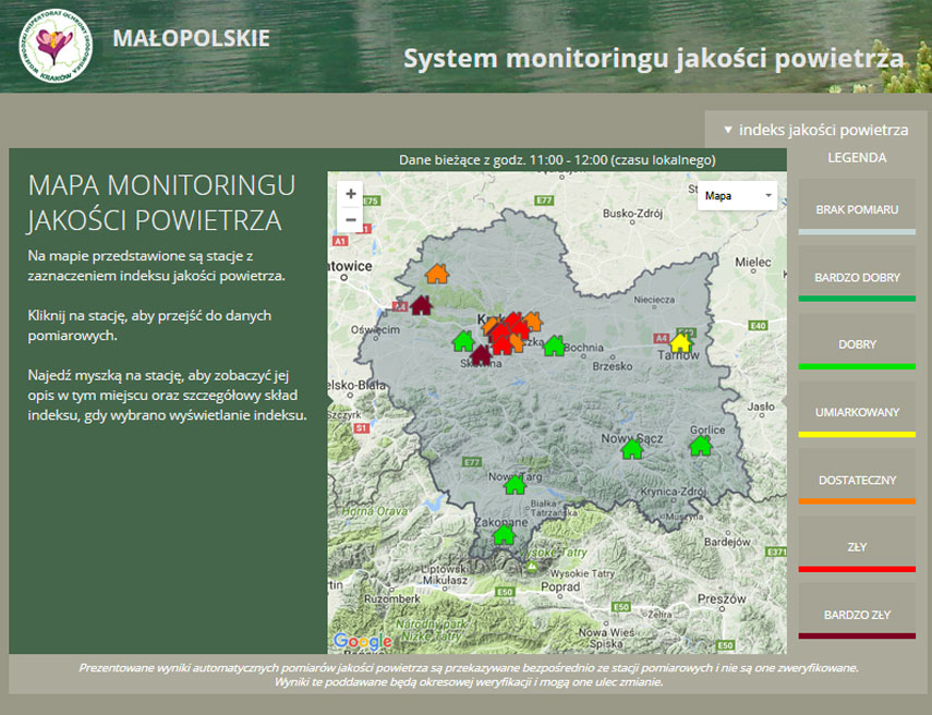 Zanieczyszczenie powietrza Malopolska 3 Ostrzeżenie o zanieczyszczeniu powietrza