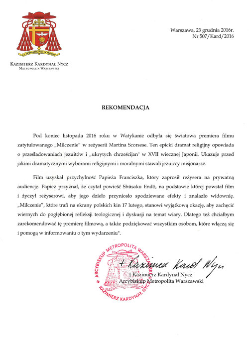 Rekomendacja Film MILCZENIE Kard Nycz „Milczenie” Martina Scorsese już niebawem w  kinie „Sokół”