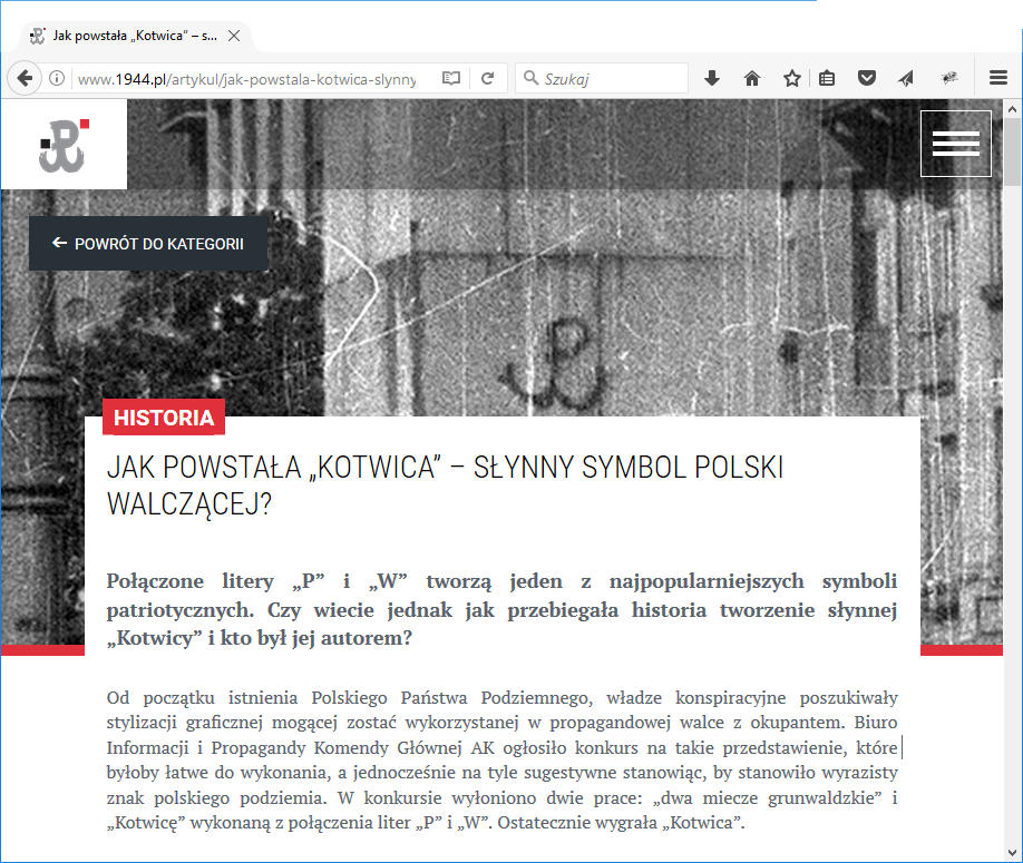 Jak powstala KOTWICA 1944 75 lat temu na murach w okupowanej Warszawie harcerze po raz pierwszy namalowali znak Polski Walczącej