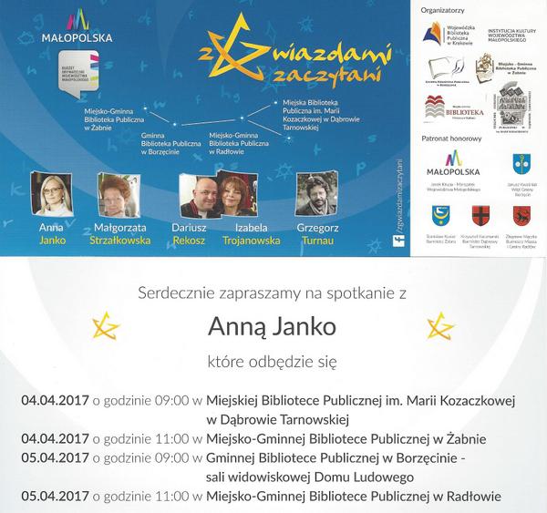 zaproszenie Anna Janko Z gwiazdami zaczytani   zaproszenie na spotkanie autorskie z Anną Janko