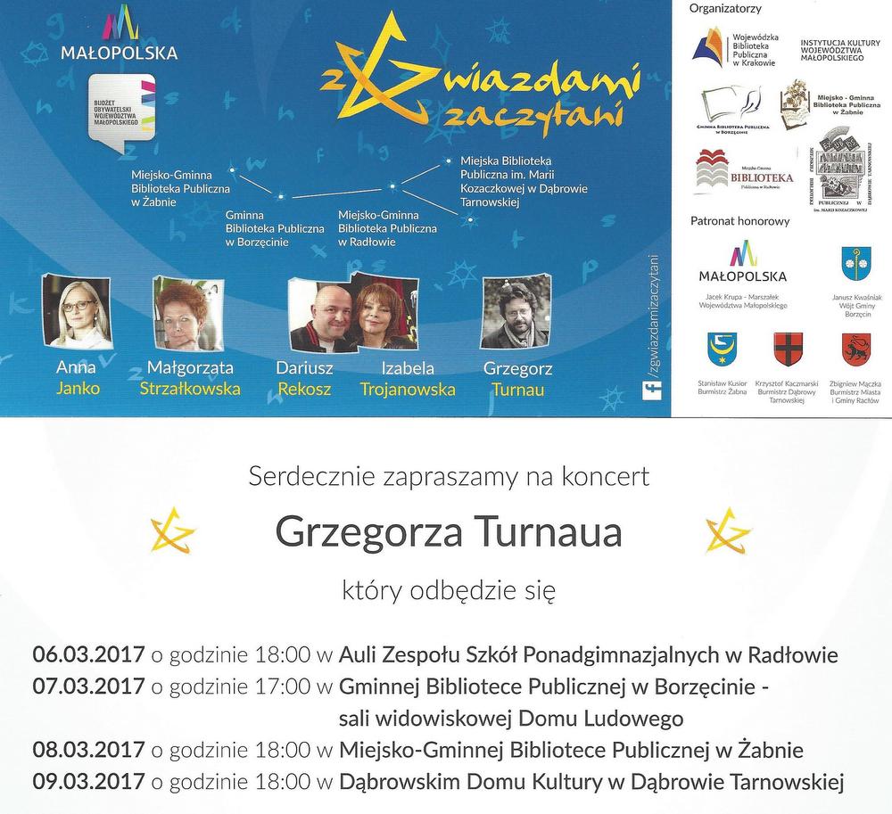 zaproszenie Grzegorz Turnau Zaproszenie na koncert Grzegorza Turnaua