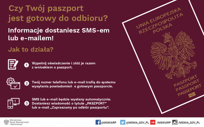 1 30753 g Paszport gotowy do odbioru   bezpłatna usługa MSWiA