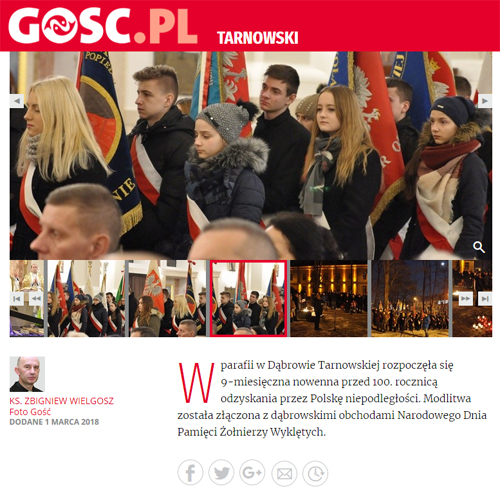 Gosc pl 1marca2018 Dabrowa Tarnowska W Dąbrowie Tarnowskiej oddano hołd Żołnierzom wyklętym – 1 marca 2018