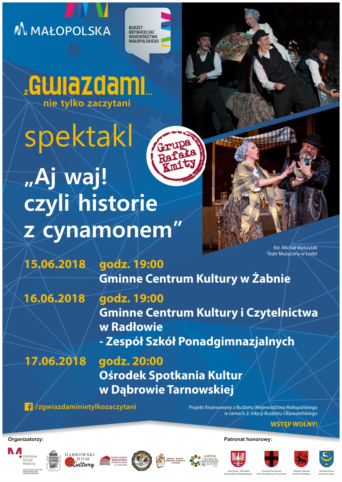 Grawprojekt2 A2 Ajwaj GRK1 Spektakl „Aj waj! czyli historie z cynamonem” w ramach Budżetu Obywatelskiego w Dąbrowie Tarnowskiej