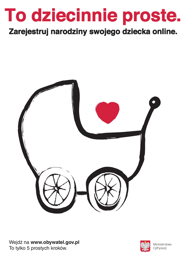 plakat MC Rodzicu, zarejestruj swoje dziecko online!