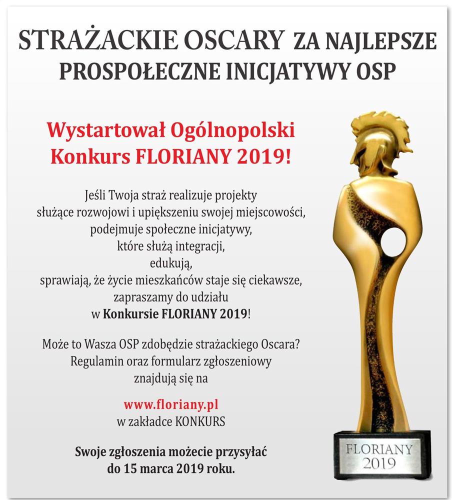 Start FLORIANY 2019 Wystartowała III Edycja Ogólnopolskiego Konkursu Floriany 2019