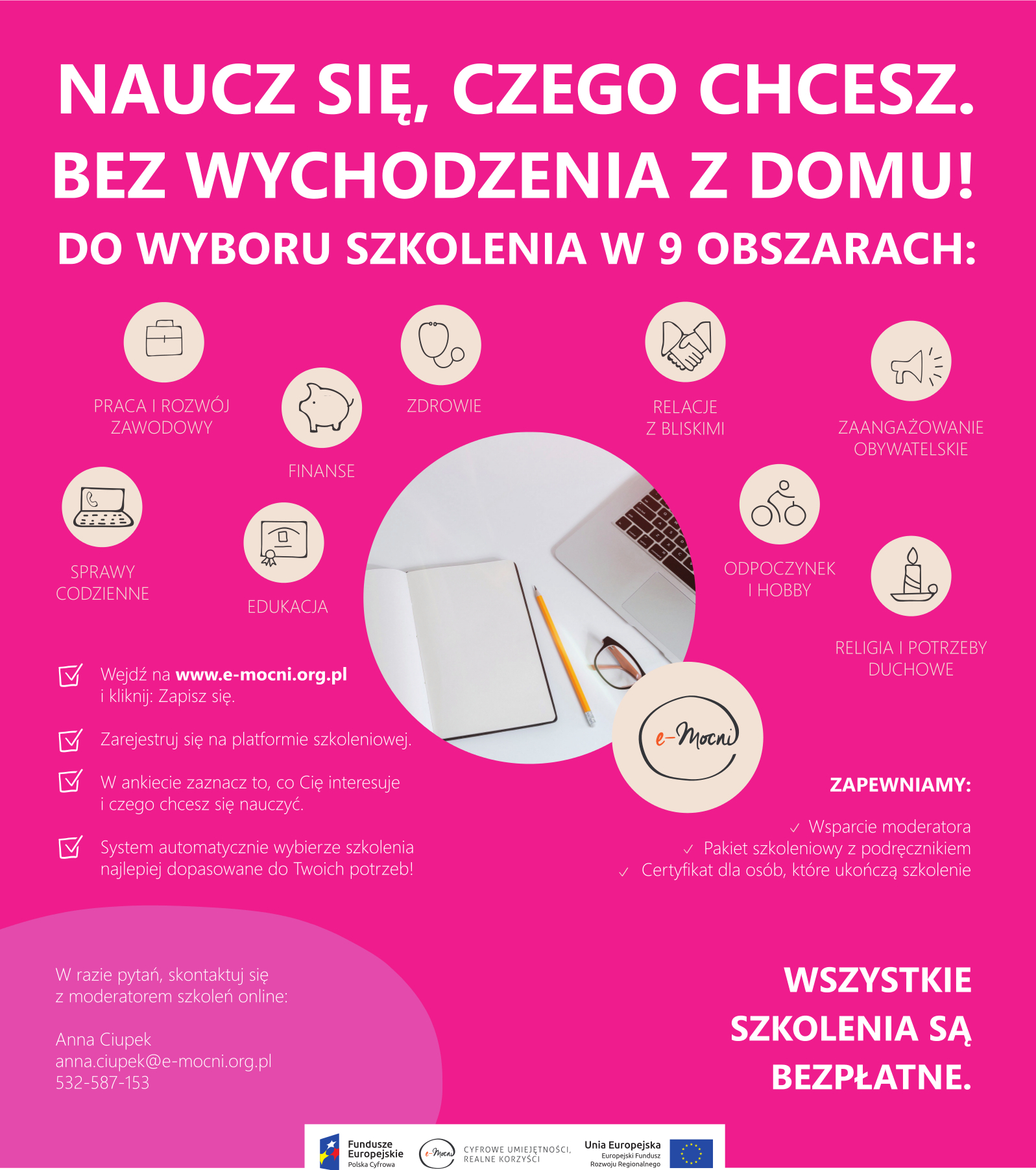 e MOCNI PLAKAT A2 szkolenia online DRUK 08 Ciupek V2 001 Zaproszenie na szkolenia
