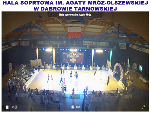 HALA DT Latin Dacne Show 2019 Transmisja live z Otwartych Mistrzostw Okręgu Małopolskiego – III Ogólnopolskiego Festiwalu Tańca LATIN DANCE SHOW 2019 o Puchar Burmistrza Dąbrowy Tarnowskiej Krzysztofa Kaczmarskiego 2019