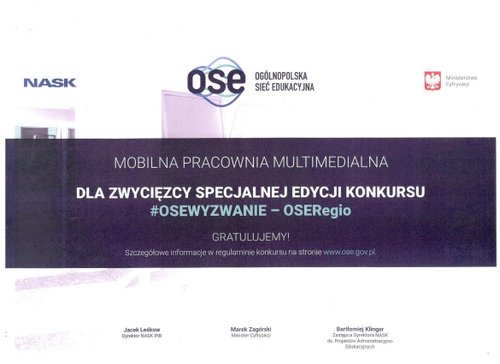 5 Szkoła Podstawowa nr 2 wśród laureatów ogólnopolskiego konkursu #OseWyzwanie