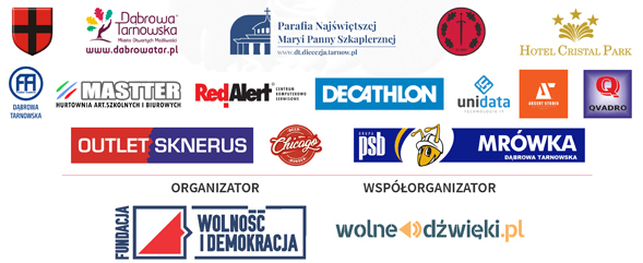 Organizaorzy i sponsorzy Zapraszamy na III Bieg Pamięci Żołnierzy Wyklętych „Tropem Wilczym” w Dąbrowie Tarnowskiej – 1 marca 2020