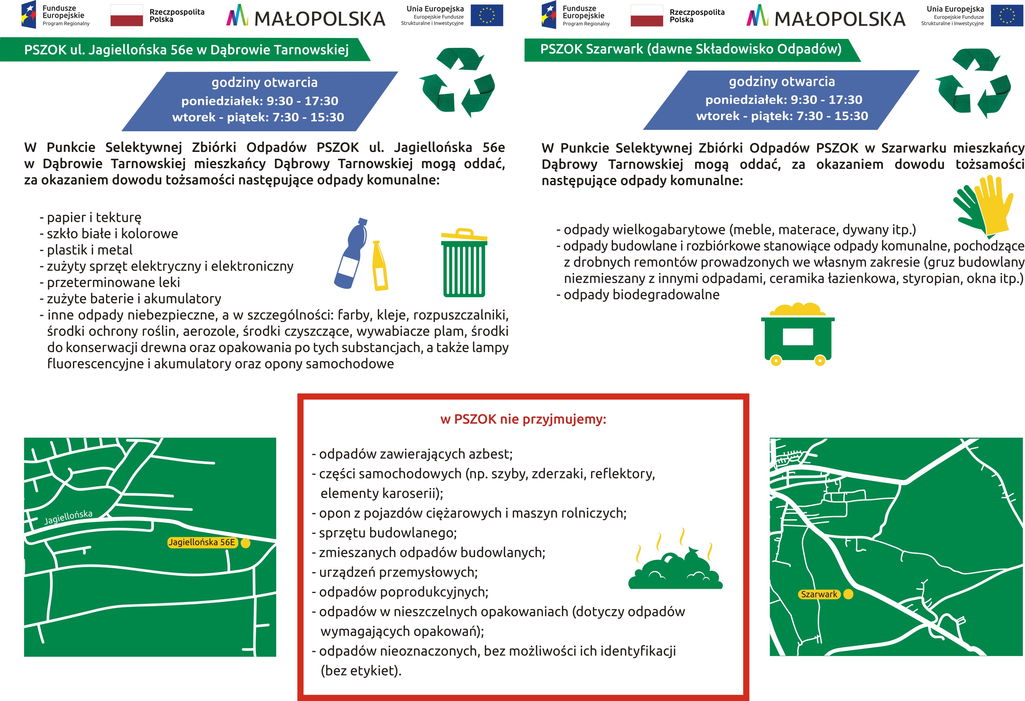 ulotka a5 15 10 2019  VADEMECUM DLA MIESZKAŃCÓW   Punkty Selektywnej Zbiórki Odpadów Komunalnych w Gminie Dąbrowa Tarnowska