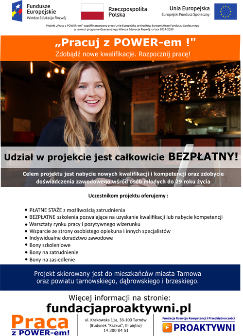 Plakat 20200630s Weź udział w projekcie „Praca z POWER em!”