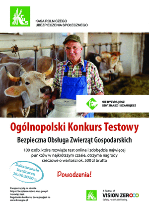 csm Plakat konkurs testowy e93086d556 Sprawdź swoją wiedzę na temat bezpieczeństwa pracy w gospodarstwie rolnym bez wychodzenia z domu i wygraj nagrody!