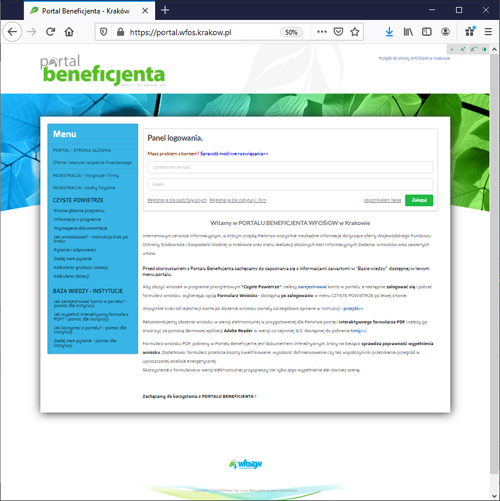 portal wfos krakow pl1 Informacja dotycząca Programu „Czyste powietrze”