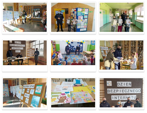 foto DBI Obchody Dnia Bezpiecznego Internetu z dąbrowskimi policjantami