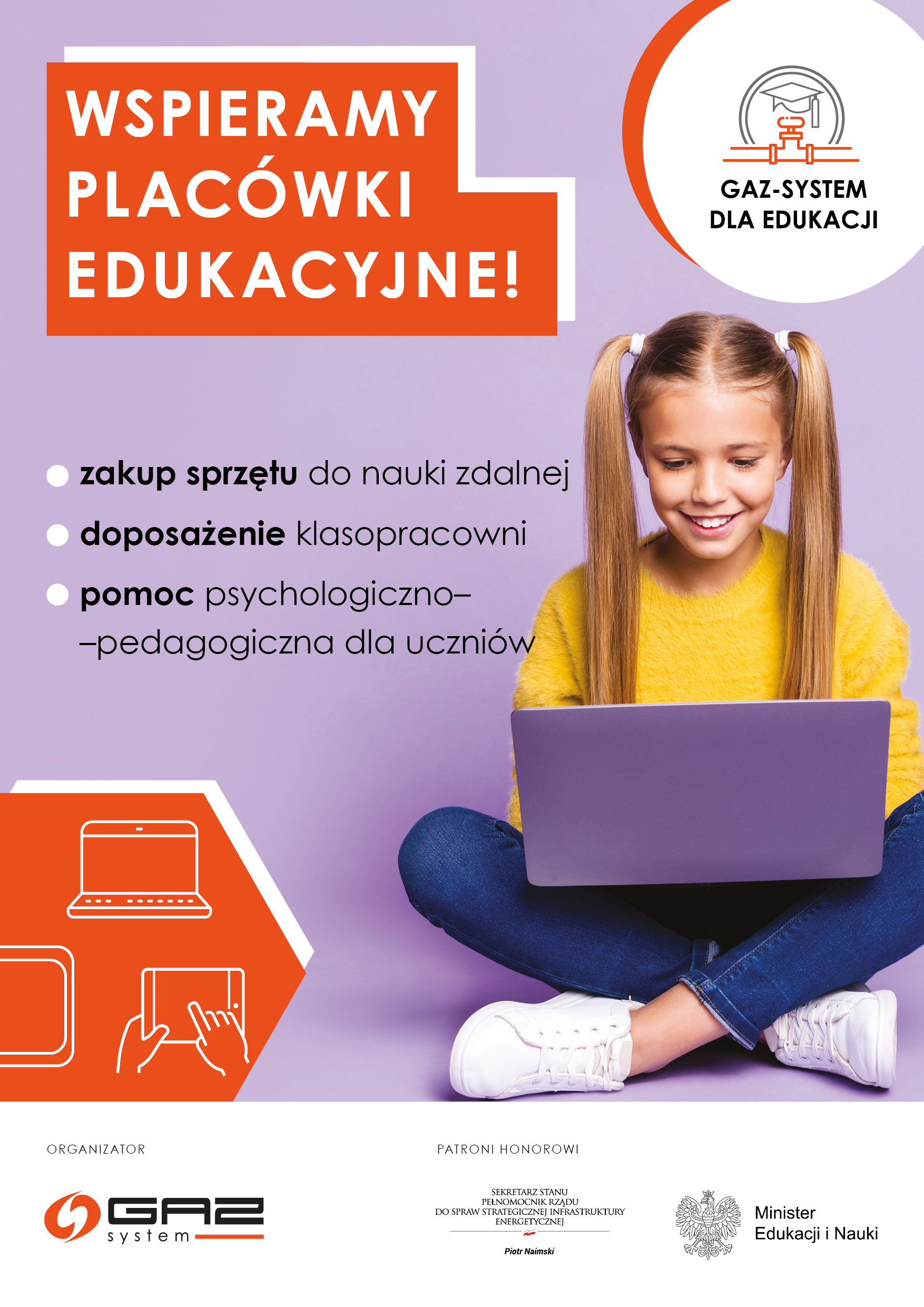 dla edukacji 2021 GAZ SYSTEM kolejny raz pomaga uczniom podczas pandemii