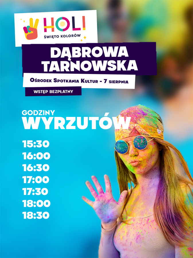 dabrowa tarnowska harmonogram21 Piknik rodzinny z kolorowymi proszkami Holi na dziedzińcu OSK w najbliższą sobotę