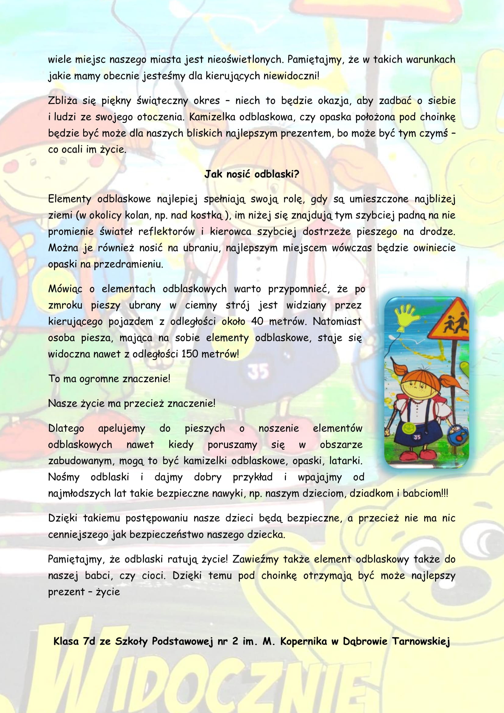 32 apel odblaskowy RK 2 Apel odblaskowy do Mieszkańców Dąbrowy Tarnowskiej