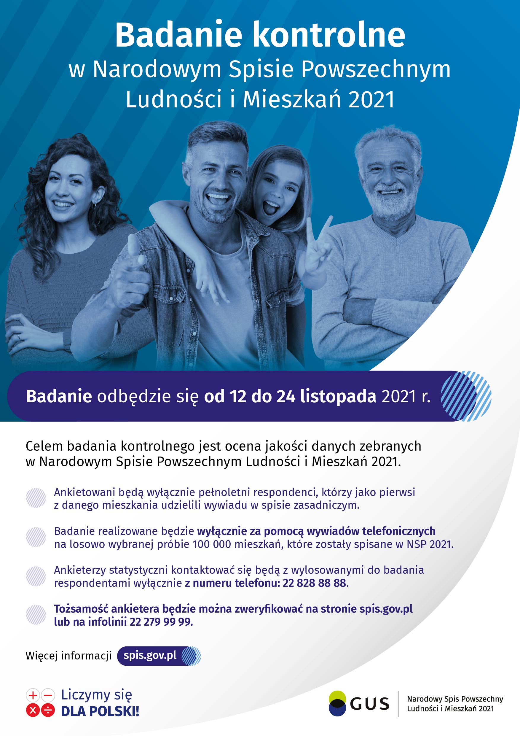 Plakat A3 badanie kontrolne NSP 2021 gotowe 01 Badanie kontrolne w Narodowym Spisie Powszechnym Ludności i Mieszkań w 2021roku