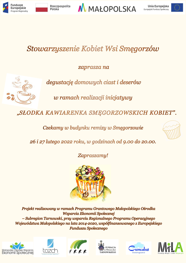 Plakat kawiarenka SKWS 2022 „Kawiarenka smęgorzowskich kobiet”