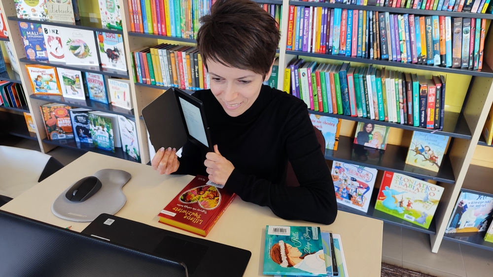 11 Zajęcia o e czytaniu w Miejskiej Bibliotece Publicznej im. Marii Kozaczkowej  w Dąbrowie Tarnowskiej