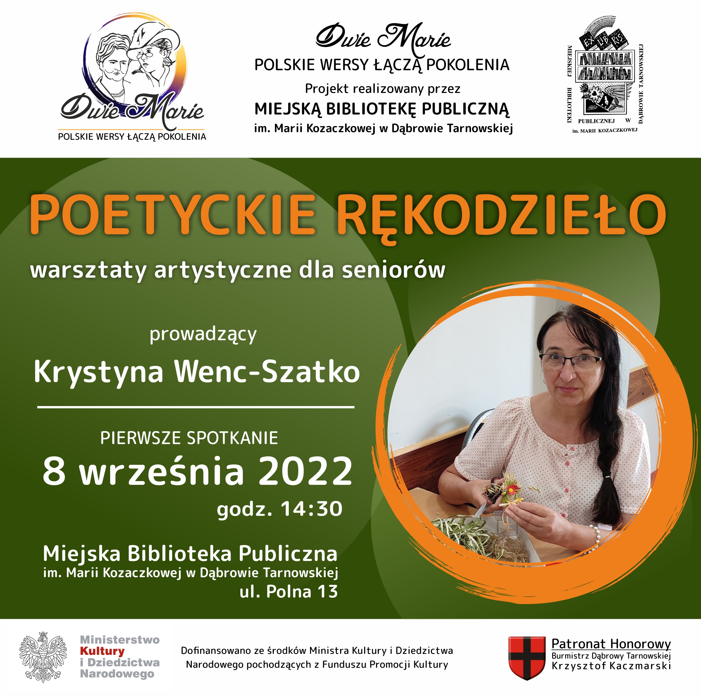 ARTYSTYCZNE1 „POETYCKIE RĘKODZIEŁO”   propozycja Biblioteki skierowana do seniorów