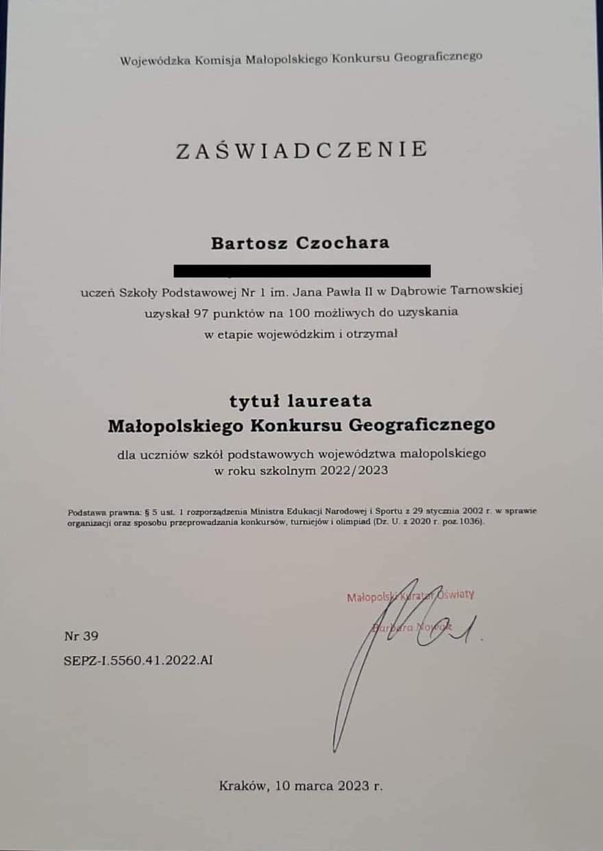 IMG 6363 LAUREACI KONKURSÓW PRZEDMIOTOWYCH