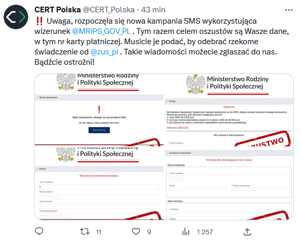 Informacja.CERT Polska UWAGA NA OSZUSTÓW!!!