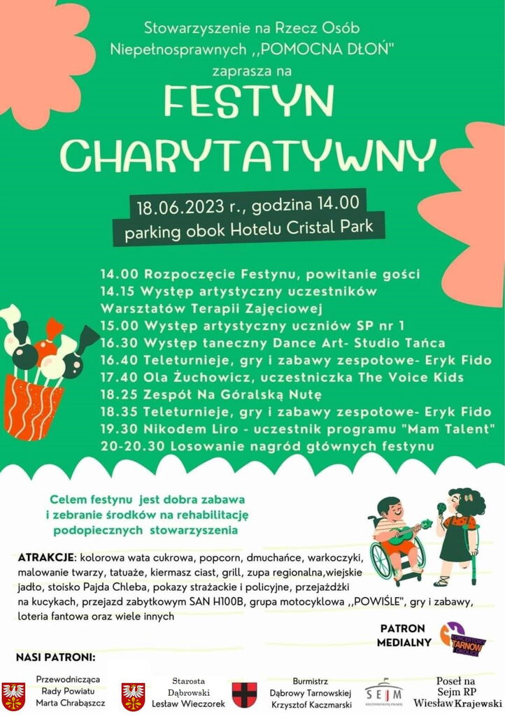 IMG 86031 Zapraszamy na Festyn Charytatywny organizowany przez Stowarzyszenie ,,Pomocna Dłoń”. W tym roku rekordowa liczba nagród głównych do wylosowania!