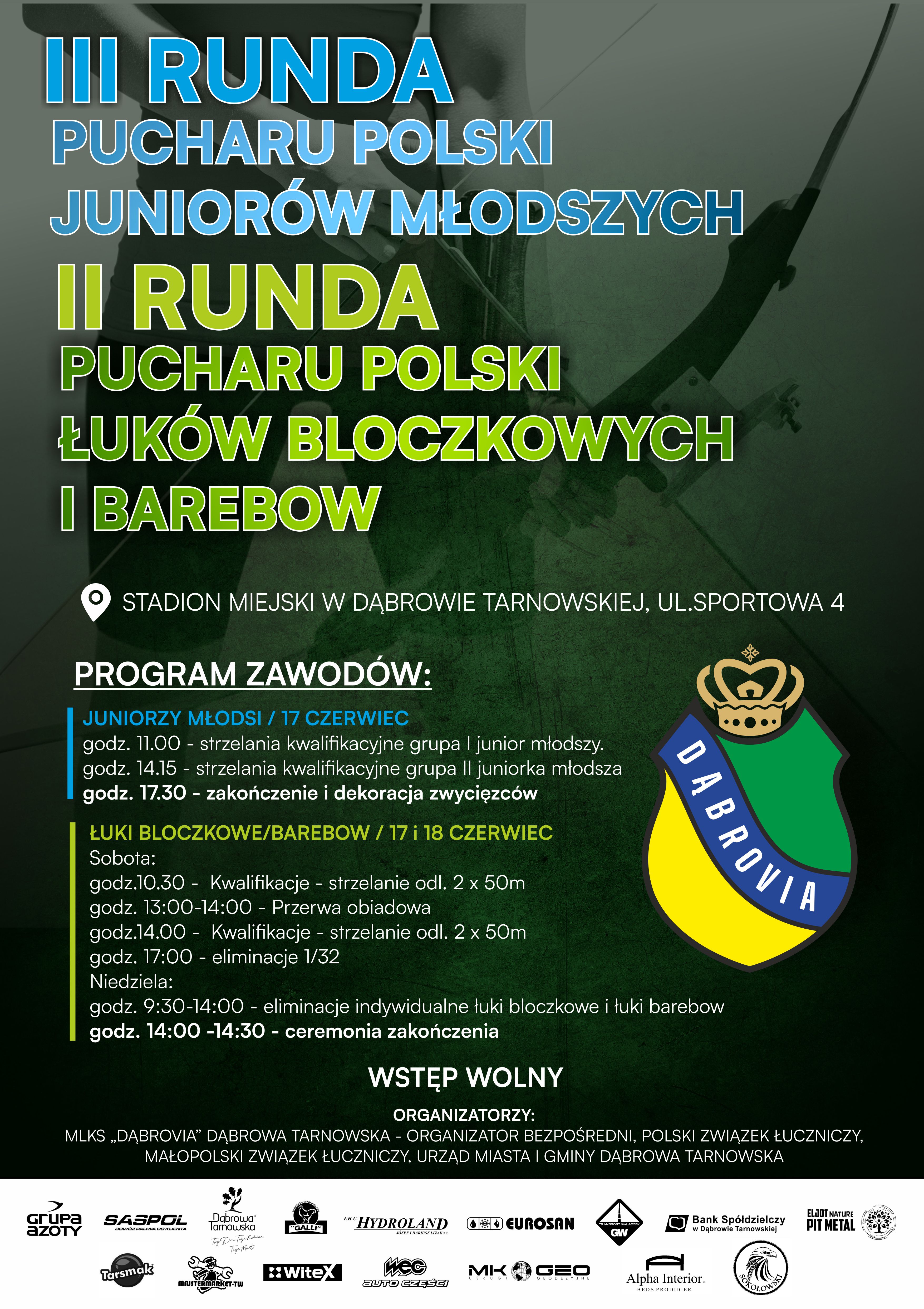 PLAKAT1 Puchar Polski Juniorów Młodszych i Puchar Polski Łuków Bloczkowych i Barebów