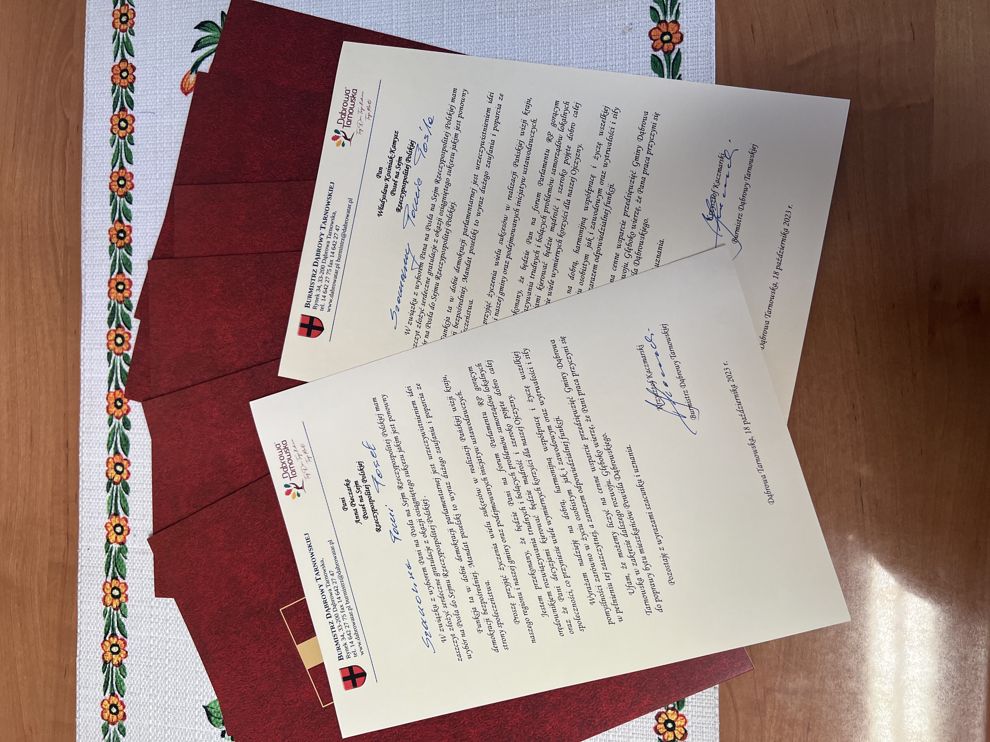 IMG 4872 Gratulacje z okazji wyboru na Posła do Sejmu Rzeczypospolitej Polskiej i Senatora Rzeczypospolitej Polskiej